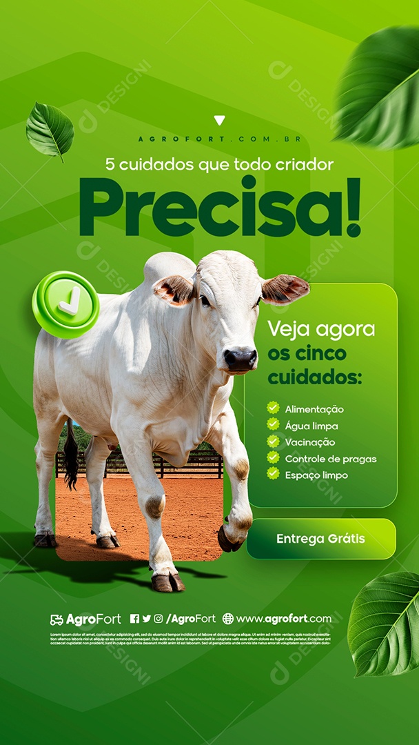 Story Agropecuária Cinco Cuidados Que Todo Criador Precisa Social Media PSD Editável