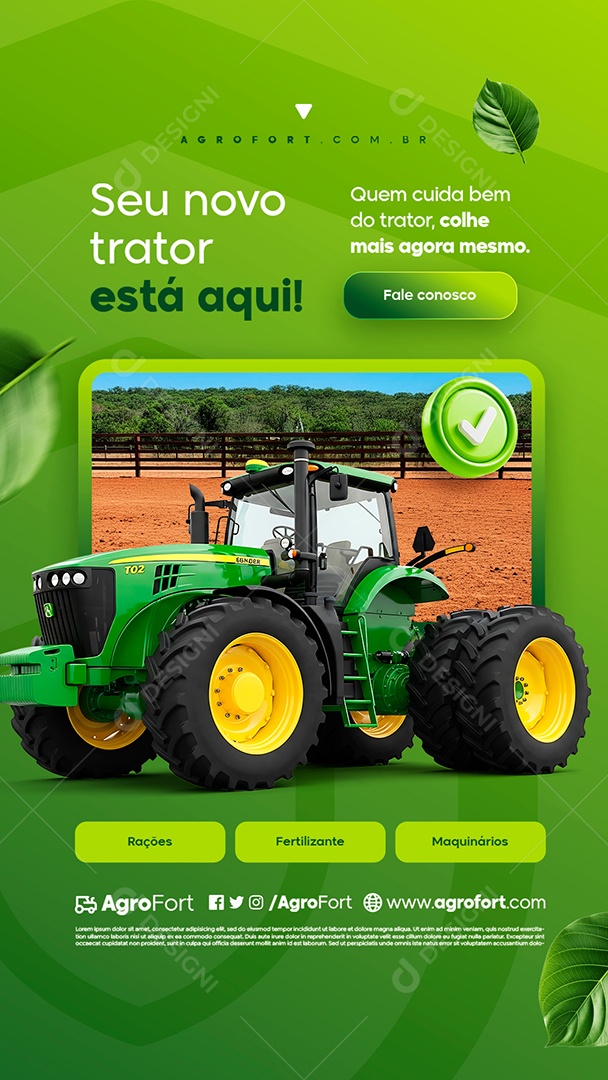 Story Agropecuária Seu Novo Trator Está Aqui Social Media PSD Editável