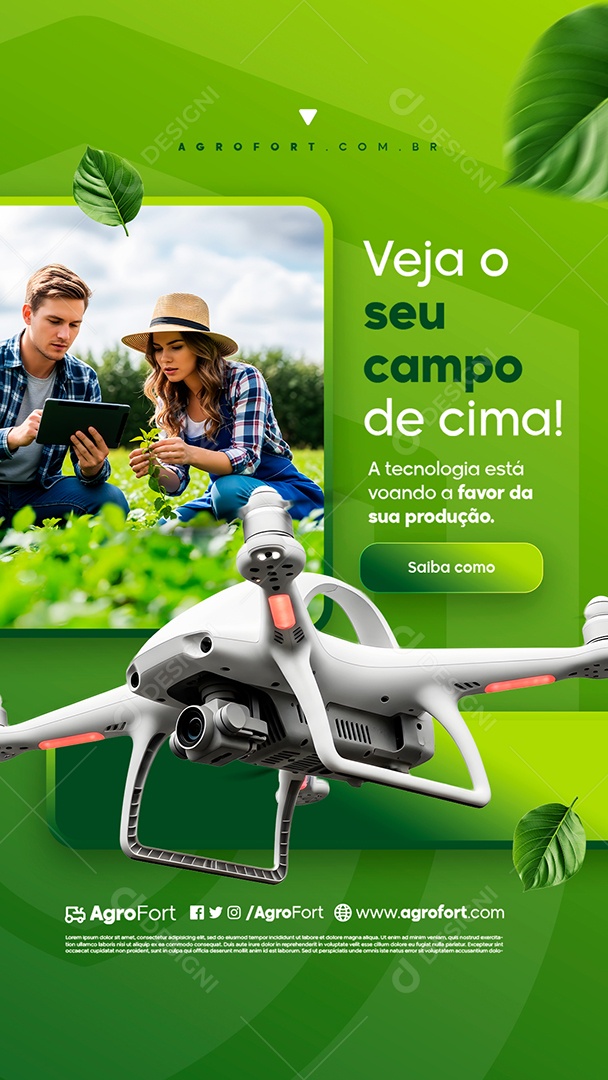 Story Agropecuária Veja o Seu Campo de Cima Social Media PSD Editável