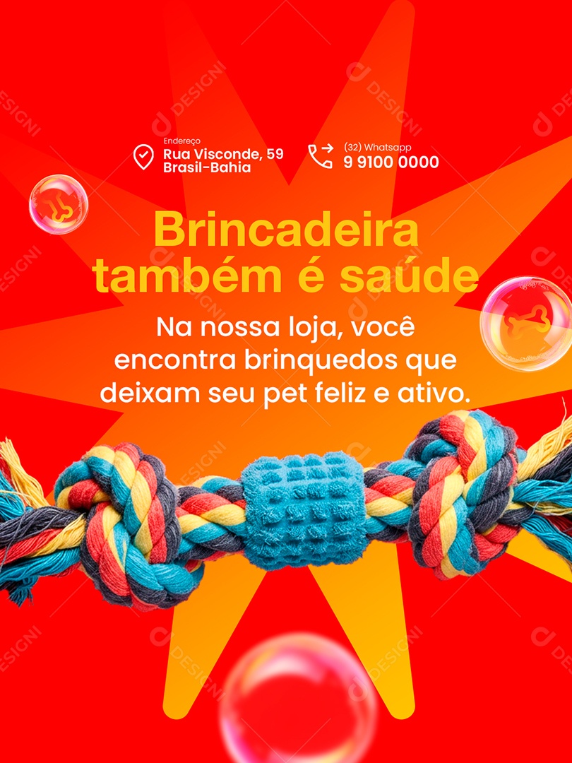 Petshop Brincadeira Também é Saúde Social Media PSD Editável
