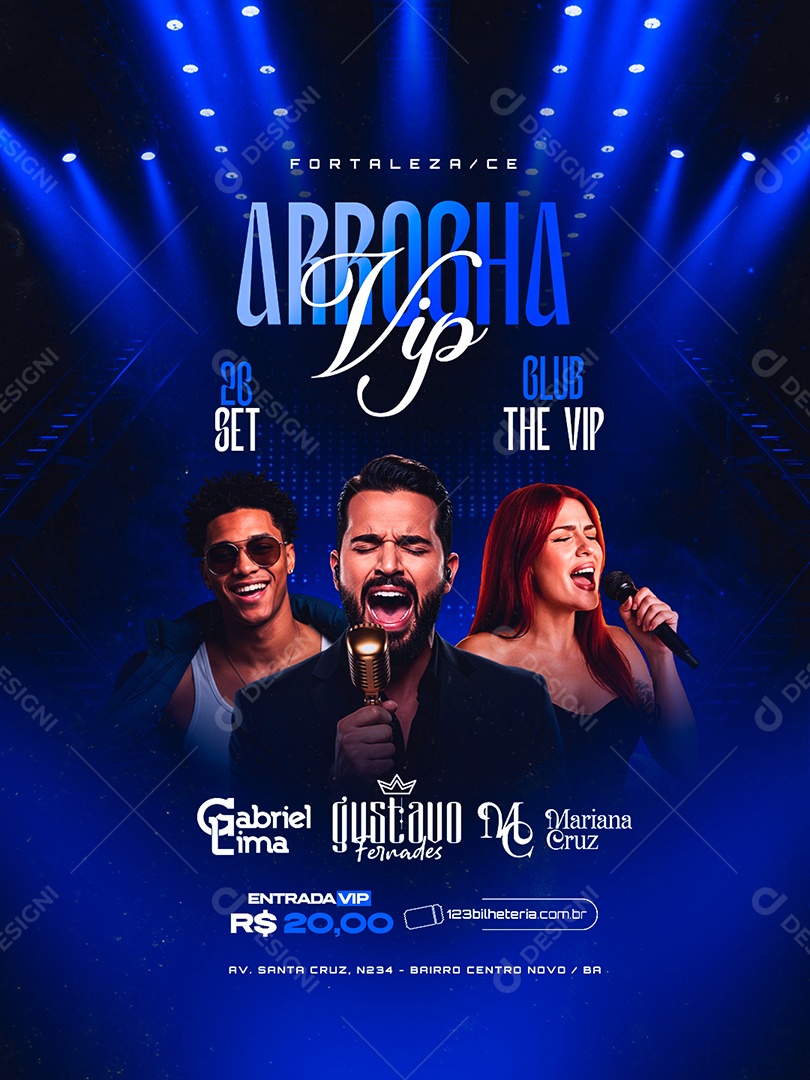 Flyer Próximos Shows Arrocha Vip Social Media PSD Editável