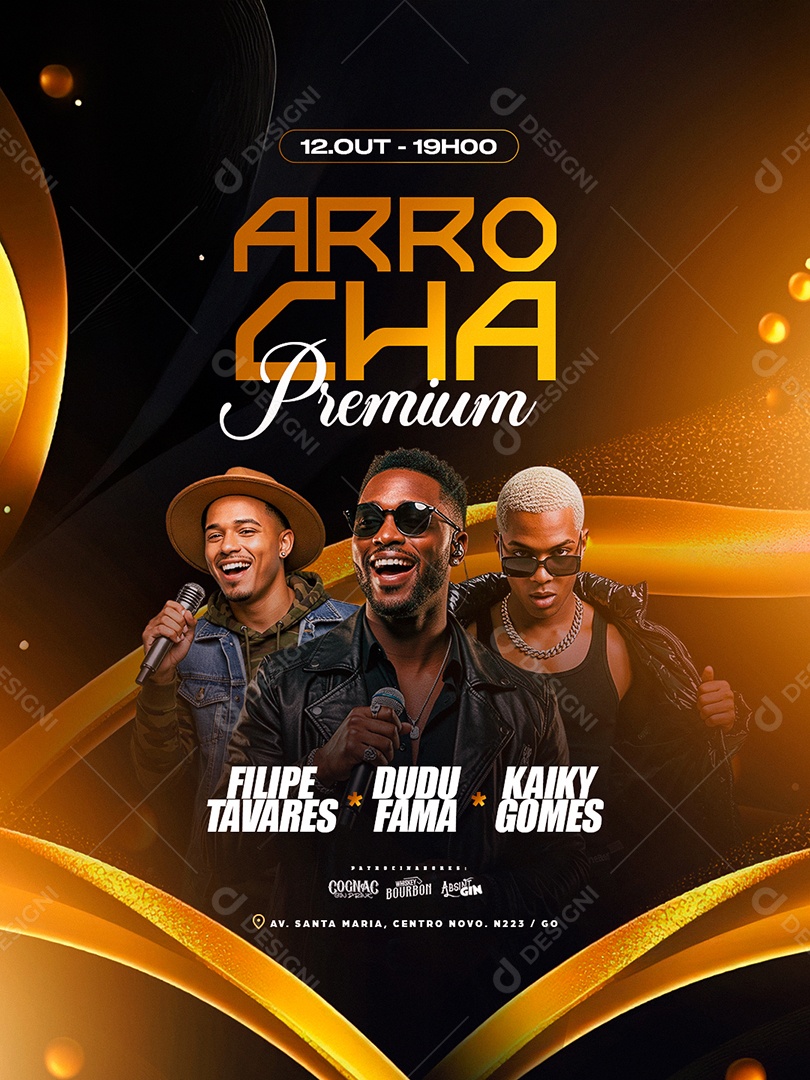 Flyer Próximos Shows Arrocha Premium Social Media PSD Editável