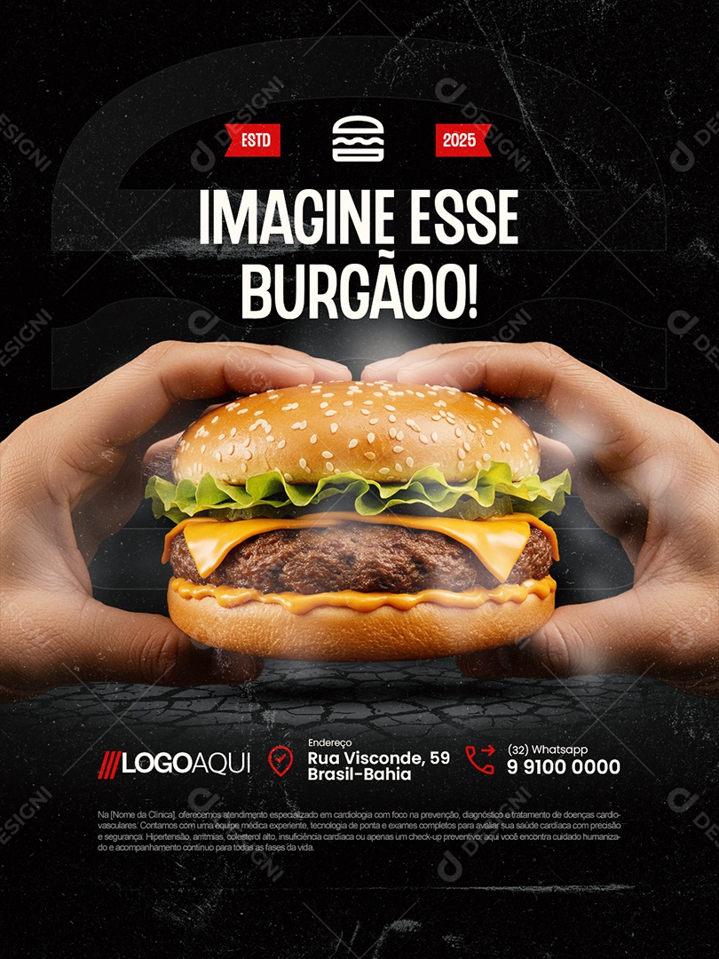 Hamburgueria Imagine Esse Burgão Social Media PSD Editável