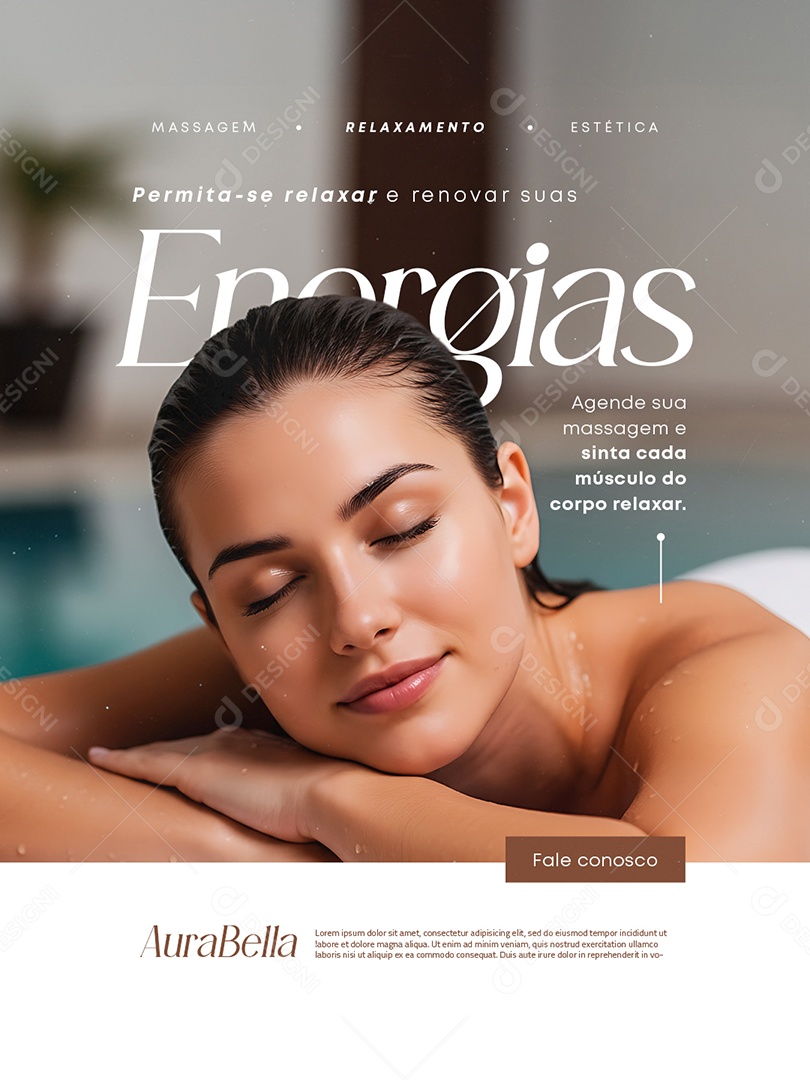 Massagista Permita-Se Relaxar e Renovar suas Energias Agebde sua Massagem Social Media PSD Editável