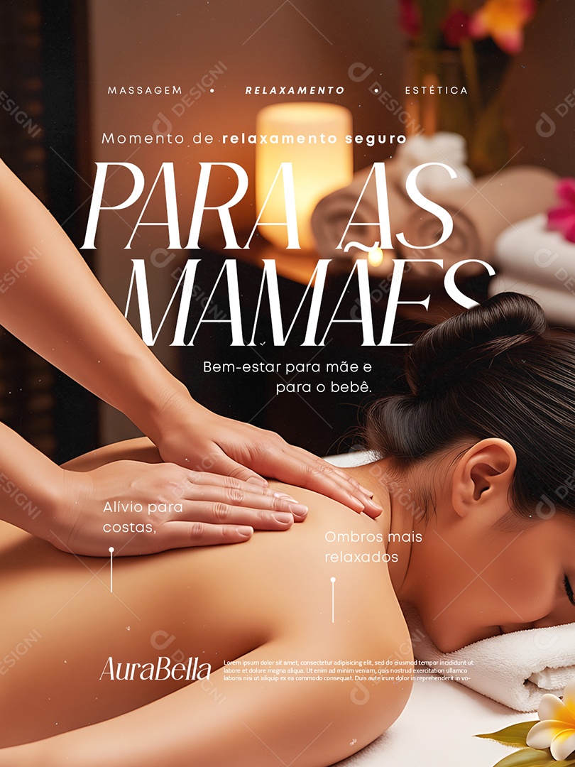 Massagem Momento de Relaxamento Seguro Social Media PSD Editável