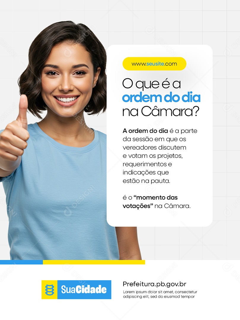 Prefeitura Sessão O Que é a Ordem do Dia na Câmara Social Media PSD Editável