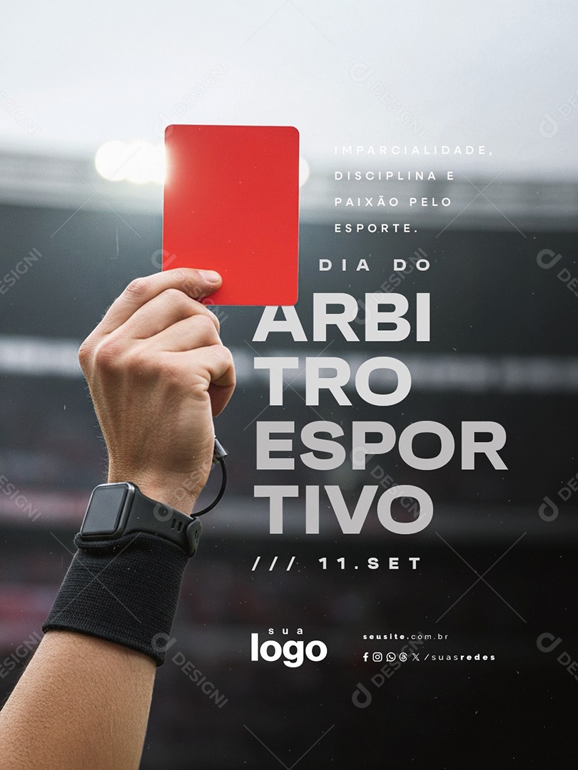 Dia do Árbitro Esportivo 11 de Setembro Social Media PSD Editável