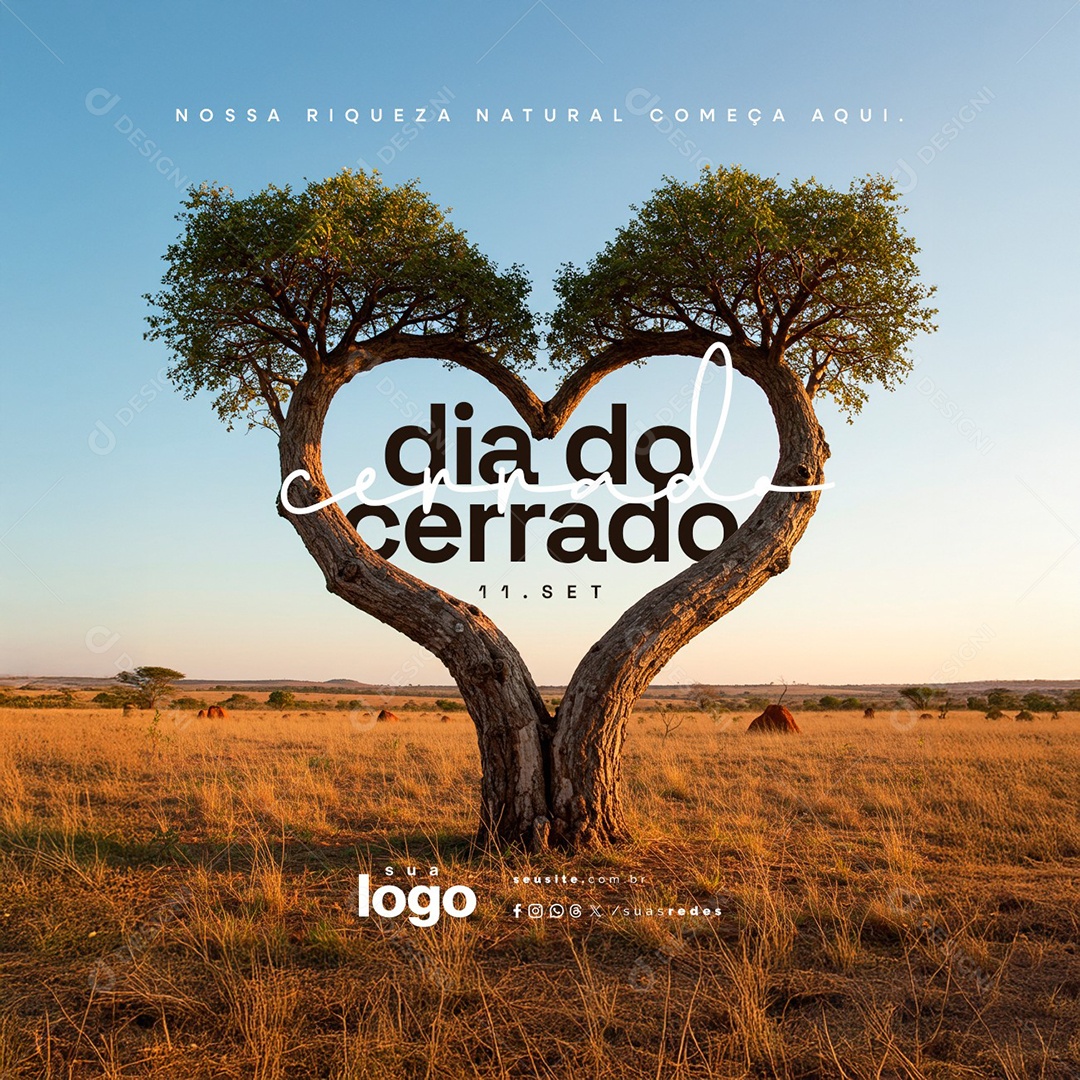 Dia do Cerrado 11 de Setembro Nossa Riqueza Natural Social Media PSD Editável