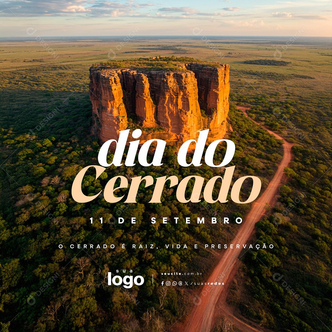 Dia do Cerrado 11 de Setembro Vida e Preservação Social Media PSD Editável