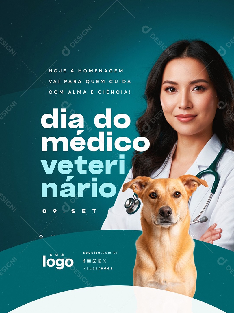 Dia do Médico Veterinário 09 de Setembro Social Media PSD Editável