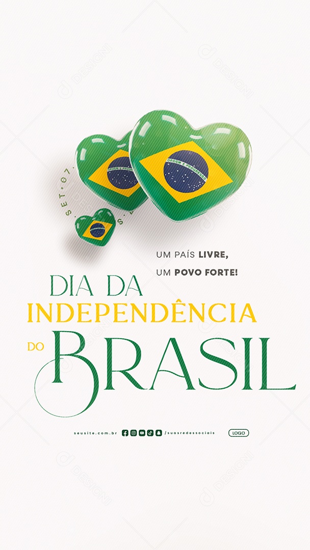 Story Dia da Independência do Brasil 07 de Setembro Um País Livre Social Media PSD Editável