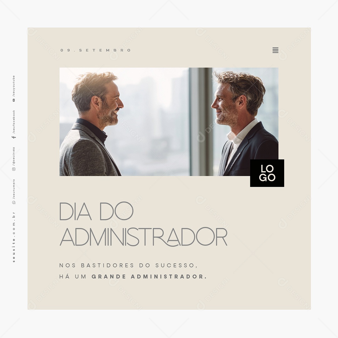Dia do Administrador 09 de Setembro Nos Bastidores do Sucesso Social Media PSD Editável