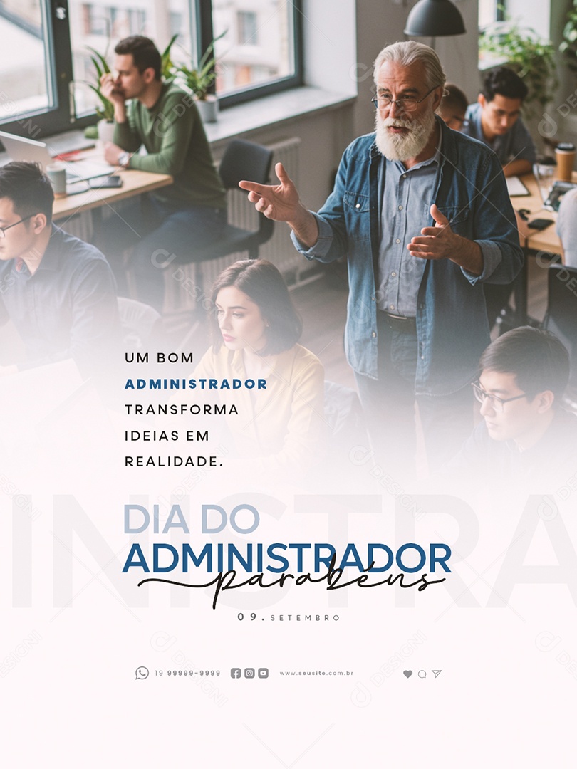 Dia do Administrador 09 de Setembro Parabéns Social Media PSD Editável