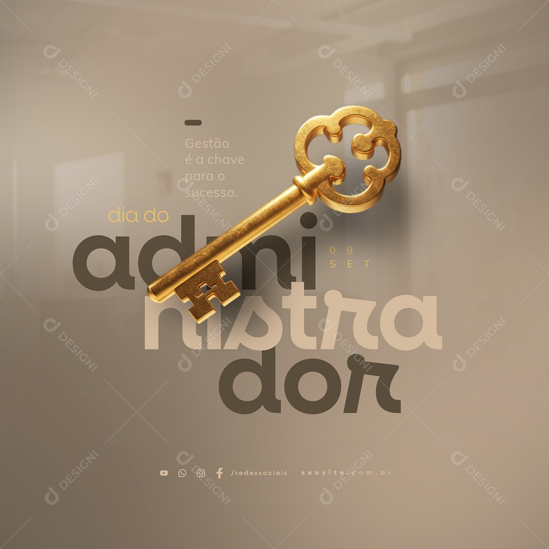Dia do Administrador 09 de Setembro Gestão é a Chave para o Sucesso Social Media PSD Editável