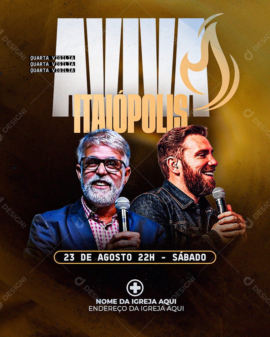 Flyer Gospel Aviva Itaiópolis Social Media PSD Editável
