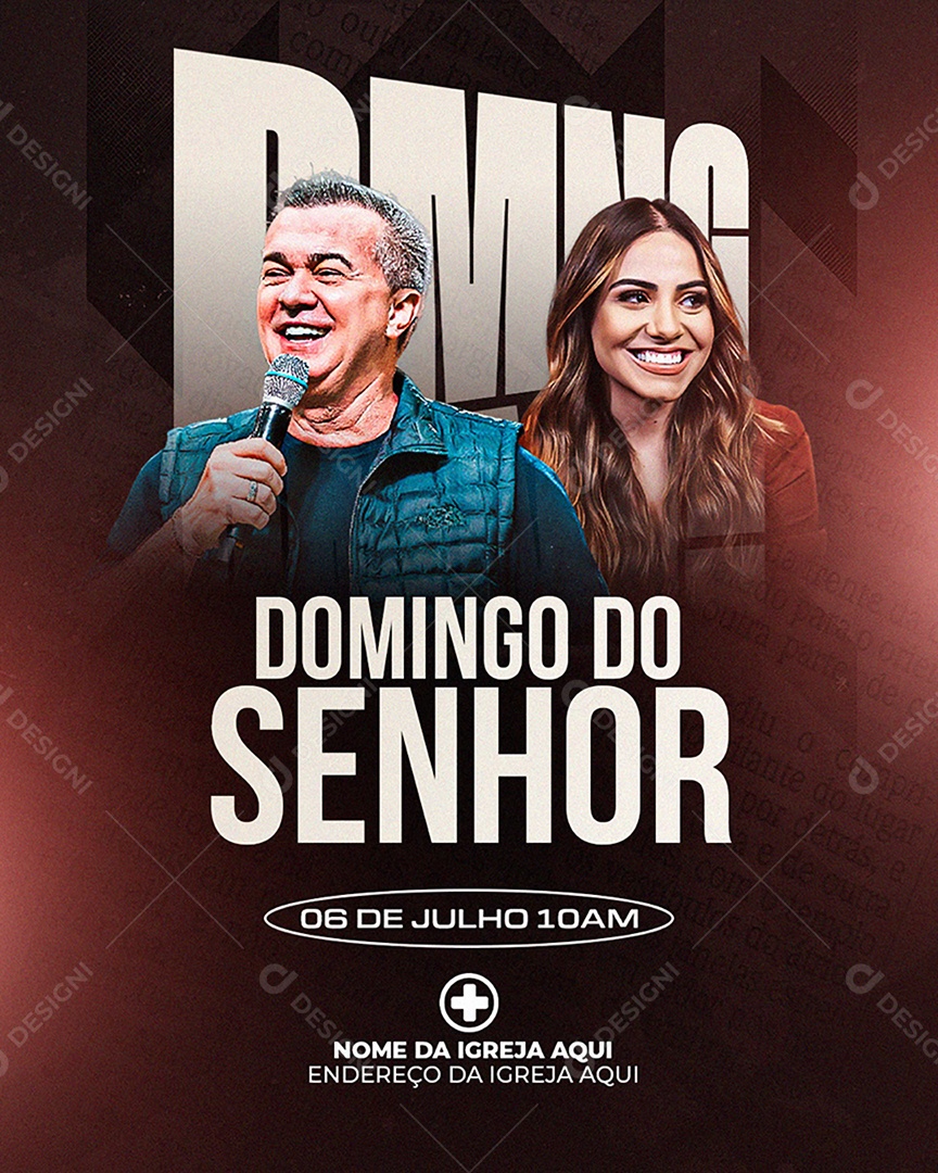 Flyer Gospel Domingo Do Senhor Social Media PSD Editável