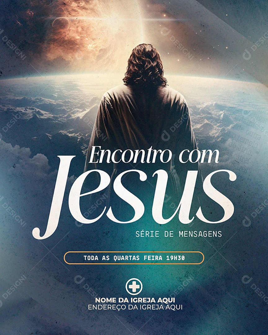 Flyer Gospel Encontro Com Jesus Social Media PSD Editável