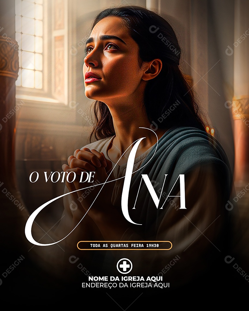 Flyer Gospel O Voto De Ana Social Media PSD Editável