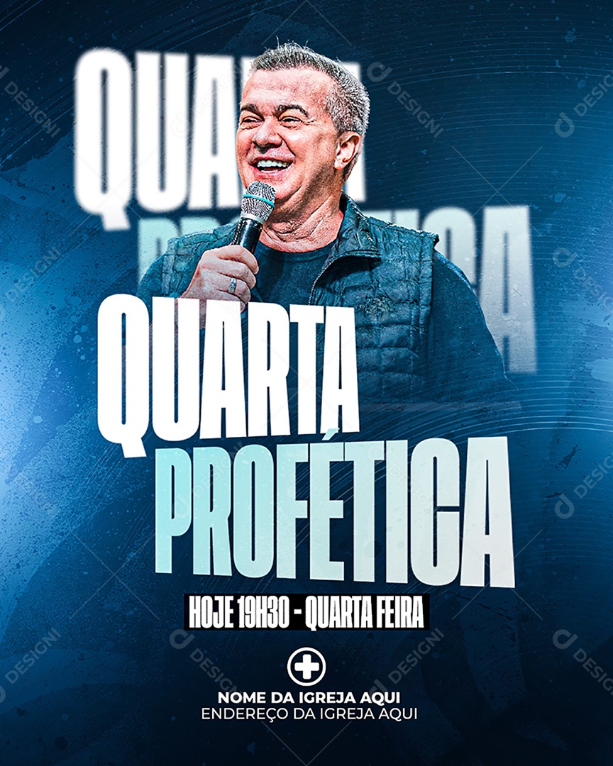 Flyer Gospel Quarta Profética Social Media PSD Editável