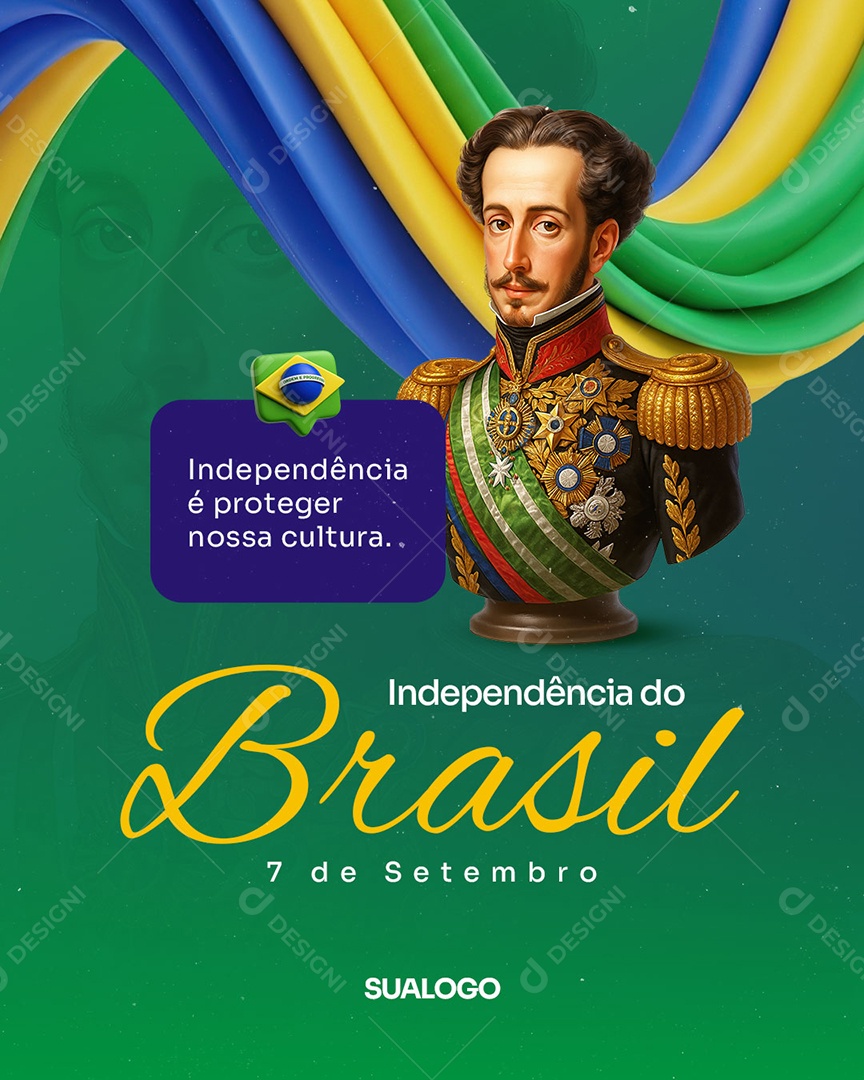 Dia da Independência do Brasil 7 de Setembro Social Media PSD Editável