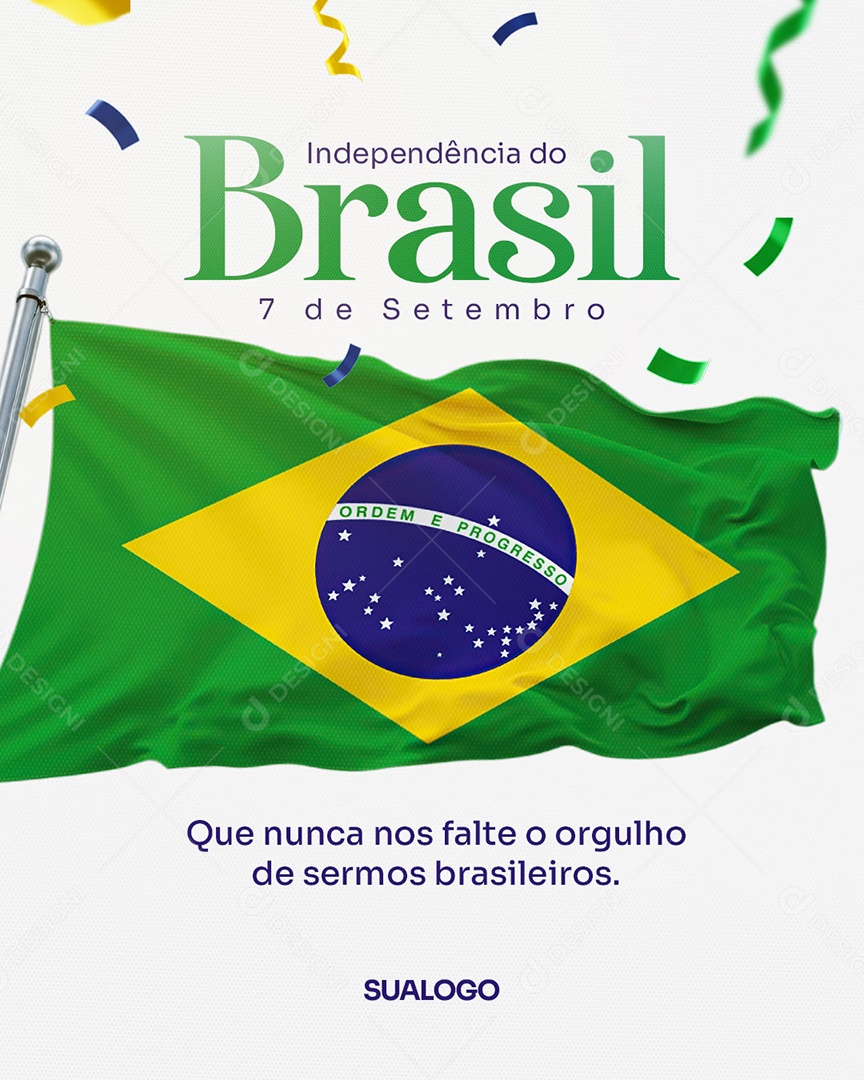 Dia da Independência do Brasil 7 de Setembro Social Media PSD Editável
