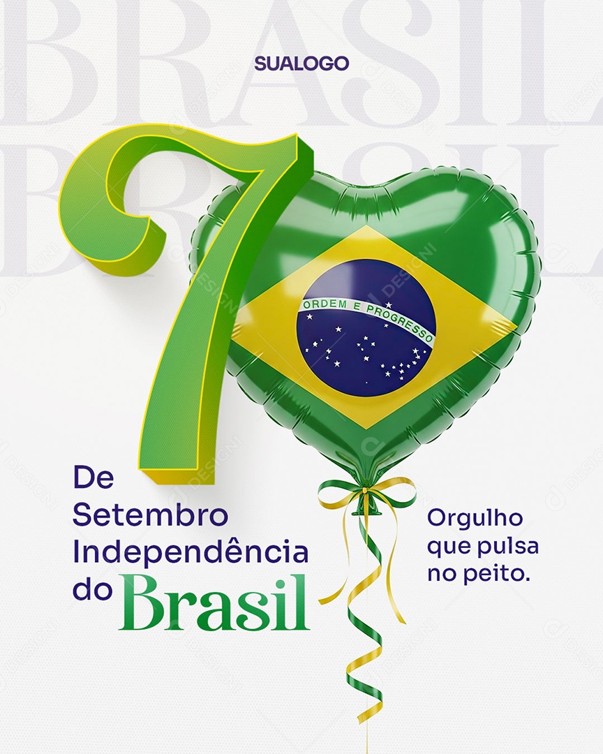 Dia da Independência do Brasil 7 de Setembro Social Media PSD Editável
