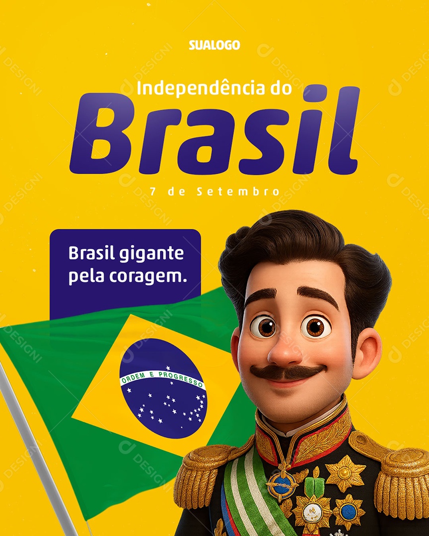 Dia da Independência do Brasil 7 de Setembro Social Media PSD Editável