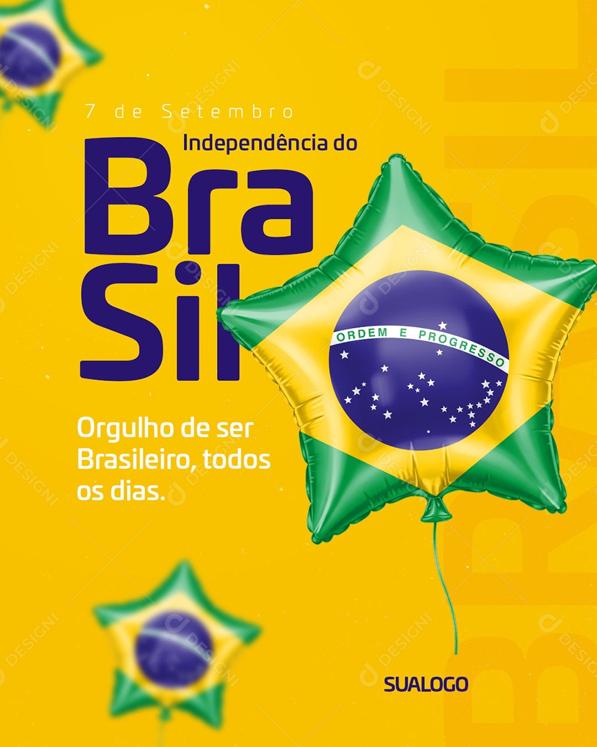 Dia da Independência do Brasil 7 de Setembro Social Media PSD Editável