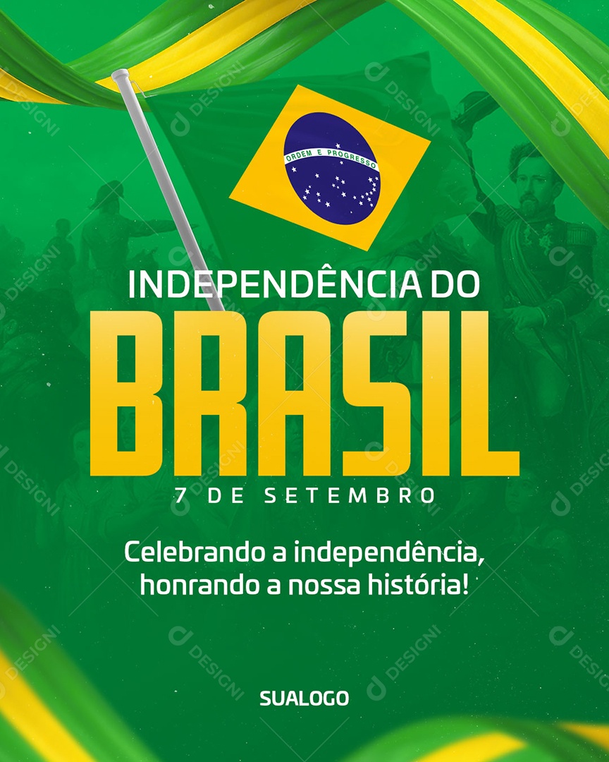 Dia da Independência do Brasil 7 de Setembro Social Media PSD Editável