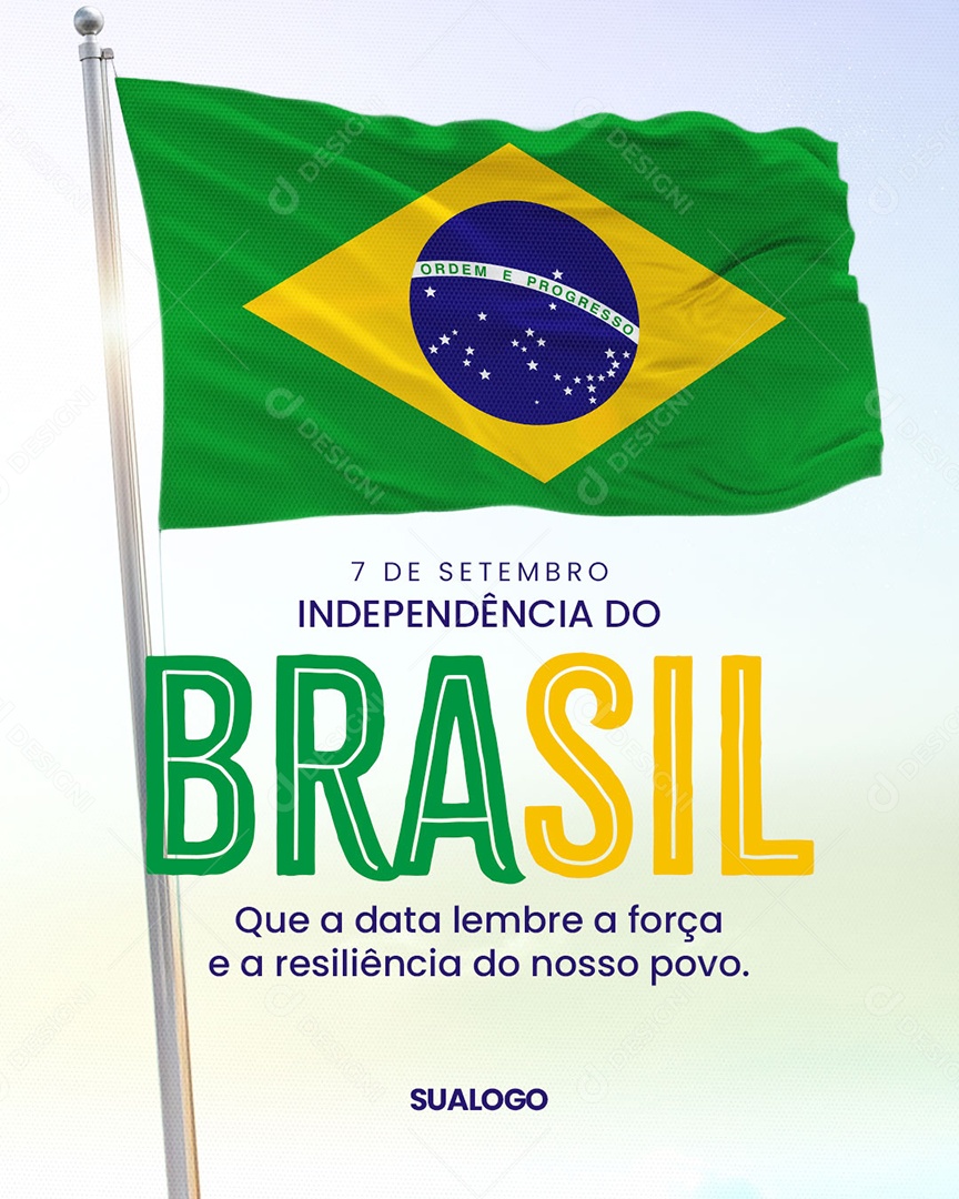 Dia da Independência do Brasil 7 de Setembro Social Media PSD Editável