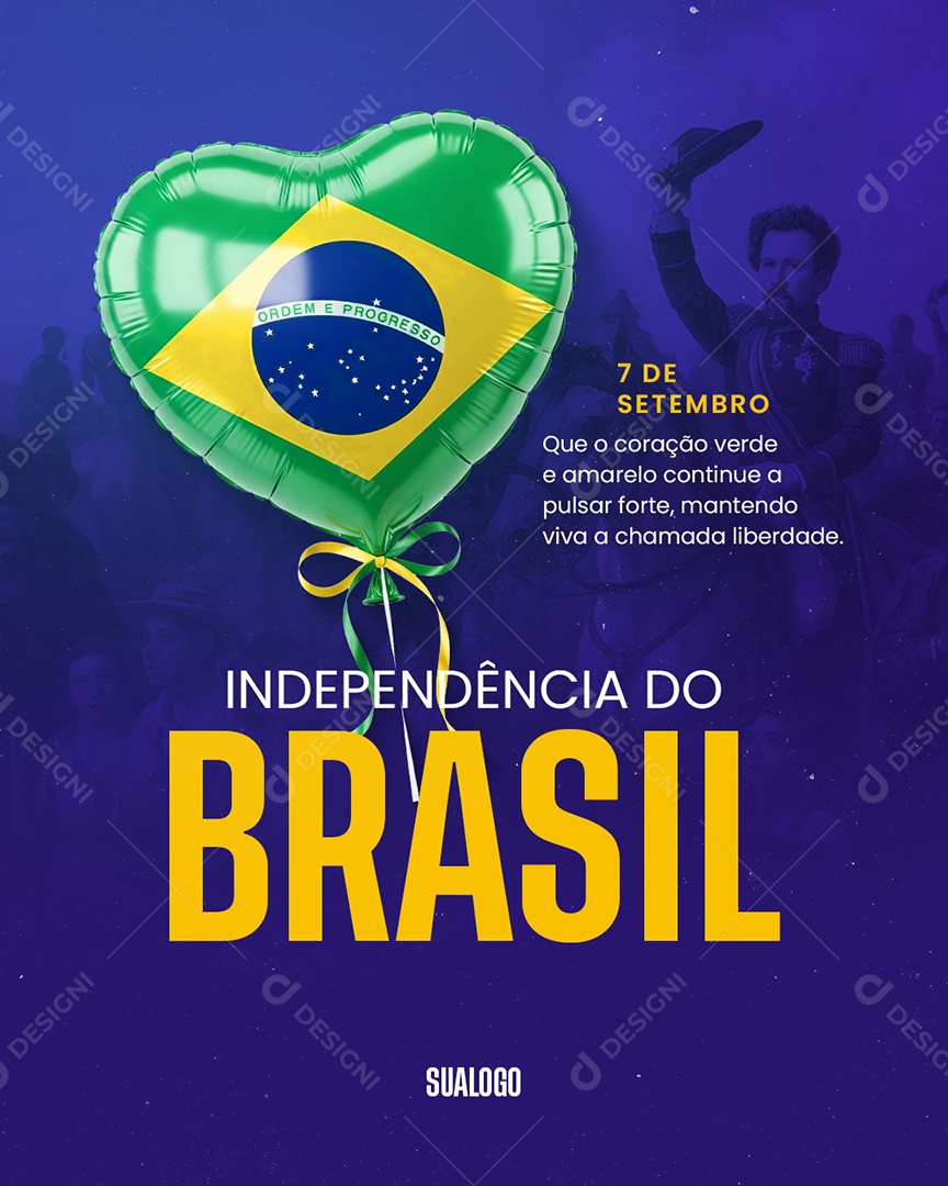 Dia da Independência do Brasil 7 de Setembro Social Media PSD Editável