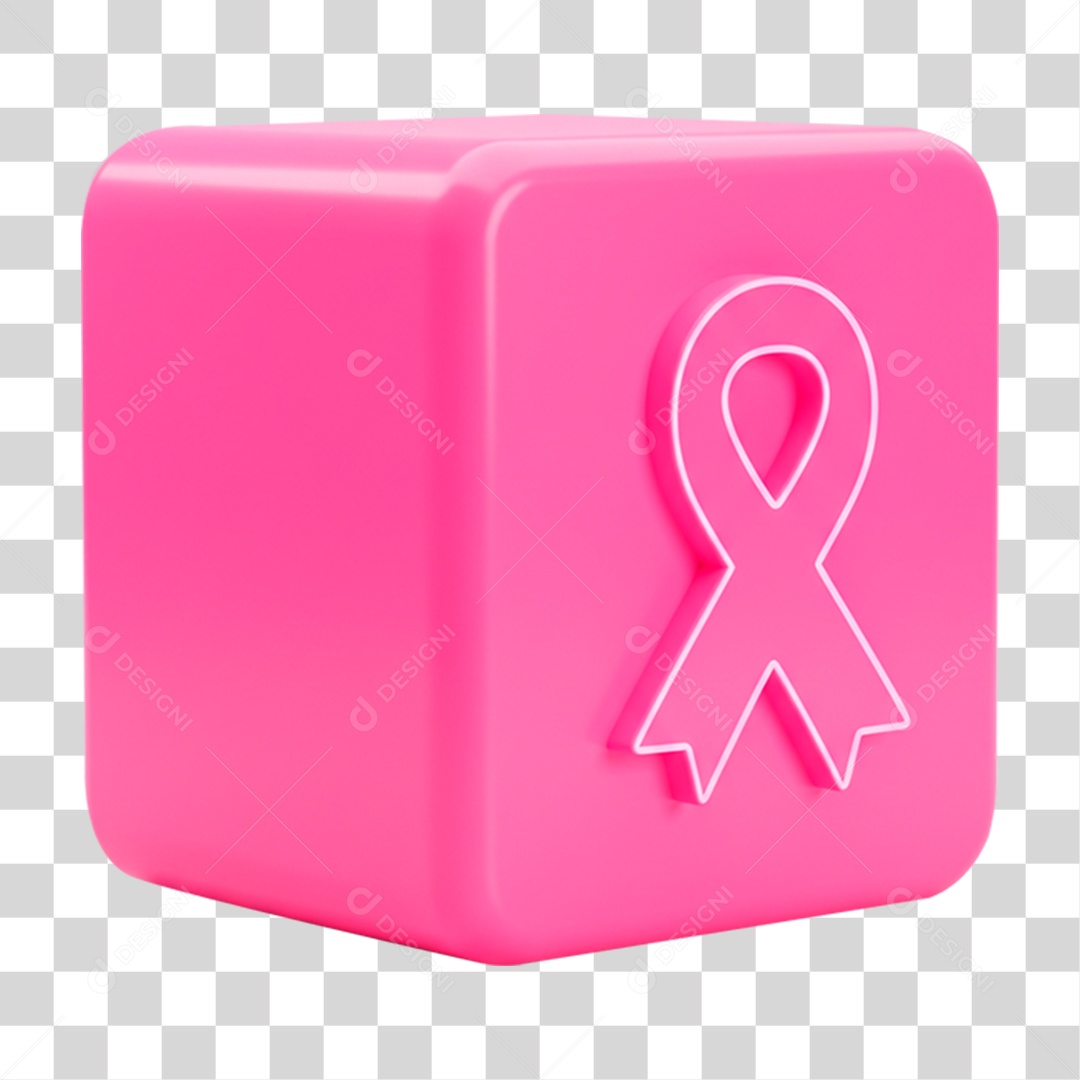 Ícone 3D Laço Rosa PNG Transparente