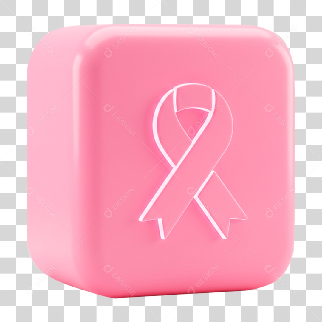 Ícone 3D Laço Rosa PNG Transparente