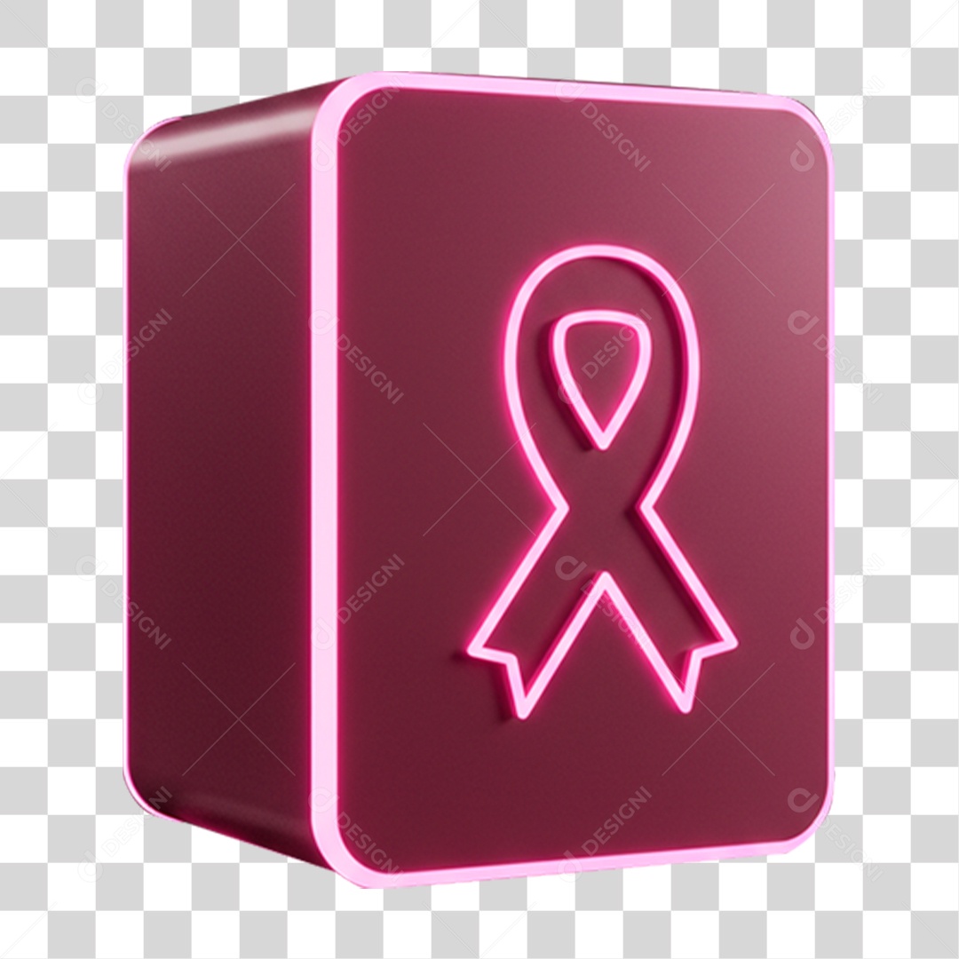 Ícone 3D Laço Rosa PNG Transparente