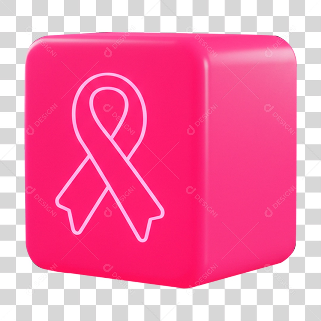 Ícone 3D Laço Rosa PNG Transparente