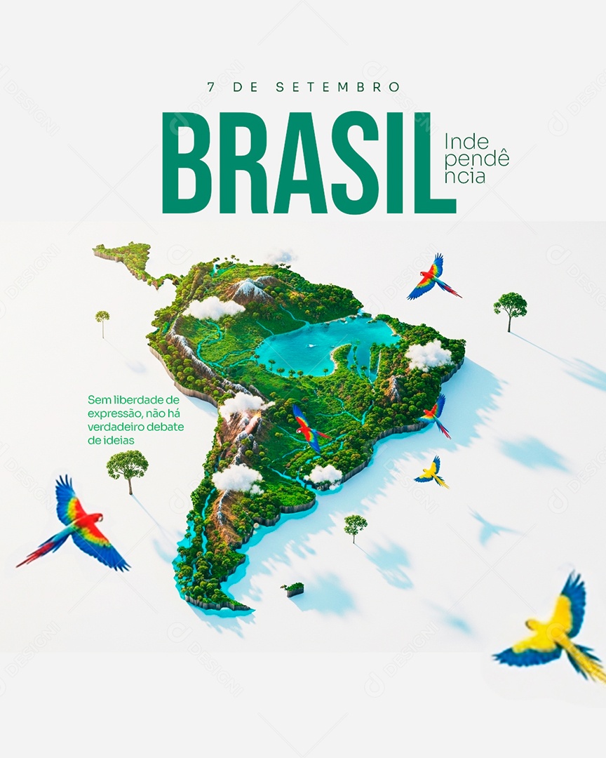 Dia da Independência do Brasil 07 de Setembro Social Media PSD Editável