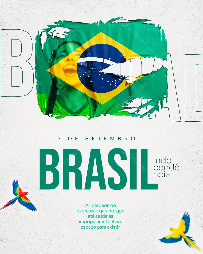 Brasil 7 de Setembro Independência Social Media PSD Editável