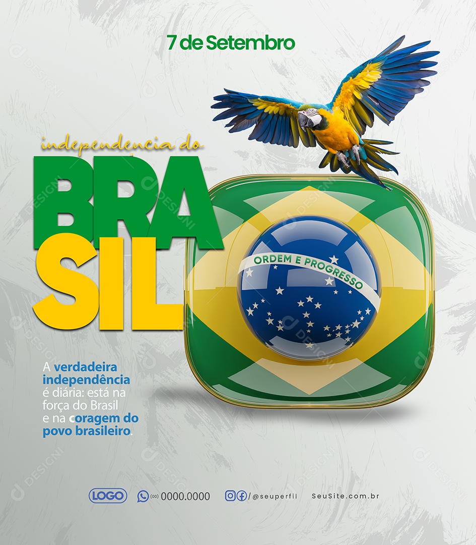 Dia da Independência do Brasil 7 de Setembro Social Media PSD Editável