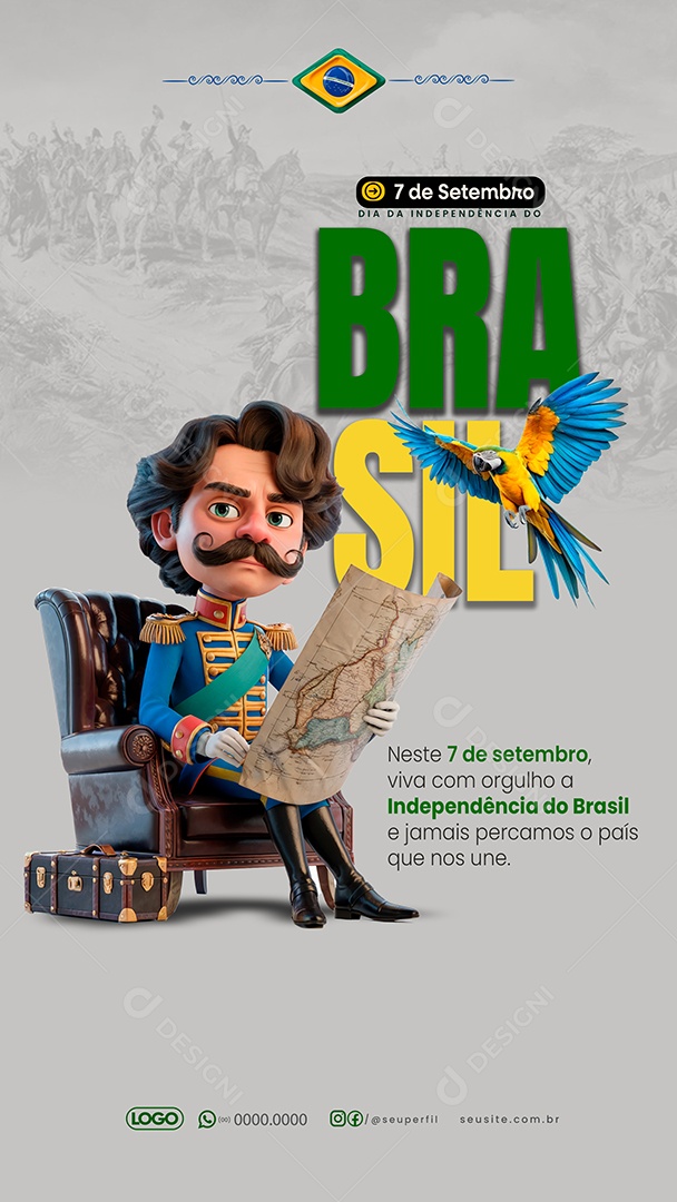 Story Dia da Independência do Brasil 7 de Setembro Social Media PSD Editável