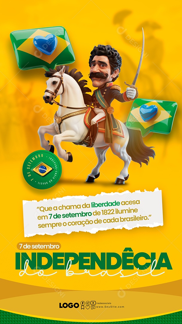 Story Dia da Independência do Brasil 7 de Setembro Social Media PSD Editável