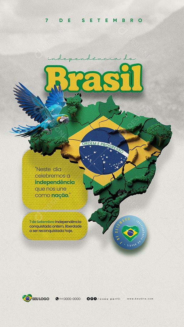 Story Dia da Independência do Brasil 7 de Setembro Social Media PSD Editável