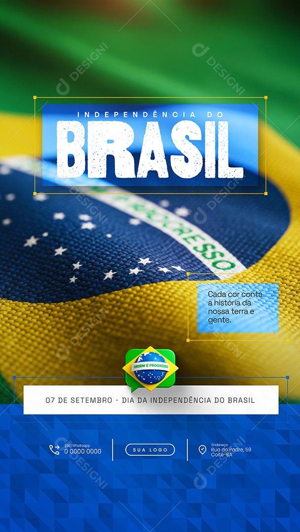 Story Dia da Independência do Brasil 7 de Setembro Social Media PSD Editável