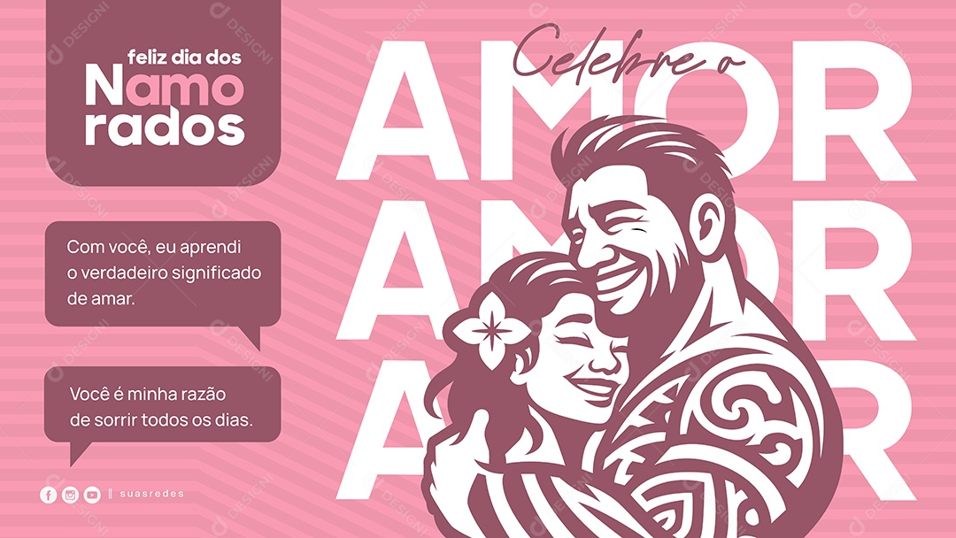 Banner Dia dos Namorados Celebrar o Amor EPS Editável