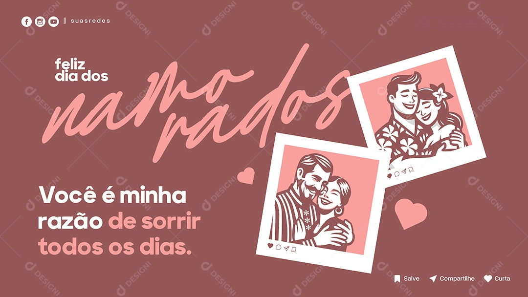 Banner Feliz dia dos Namorados EPS Editável