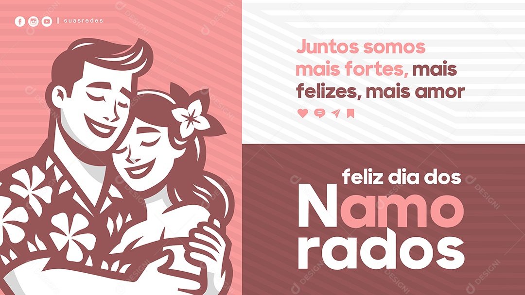 Banner Feliz dia dos Namorados EPS Editável