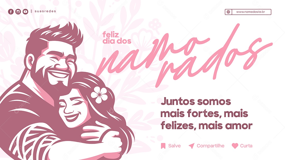 Banner Feliz dia dos Namorados EPS Editável