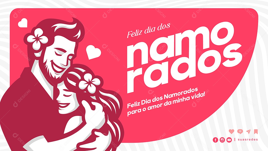 Banner Feliz dia dos Namorados EPS Editável