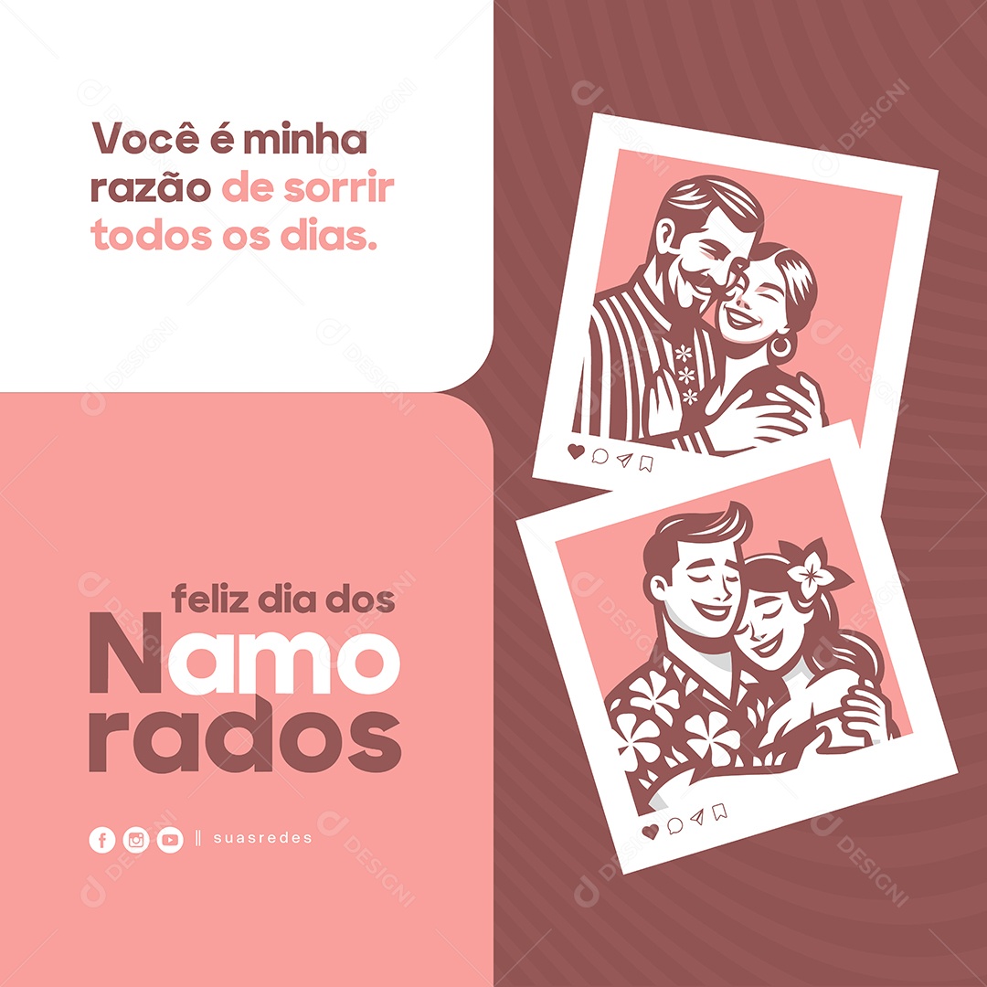 Social Media Feliz dia dos Namorados EPS Editável