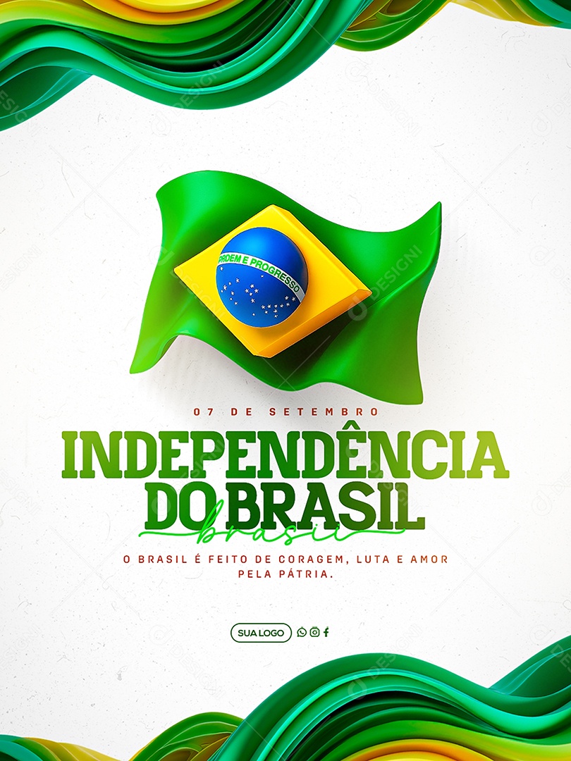 Dia da Independência do Brasil 7 de Setembro Social Media PSD Editável
