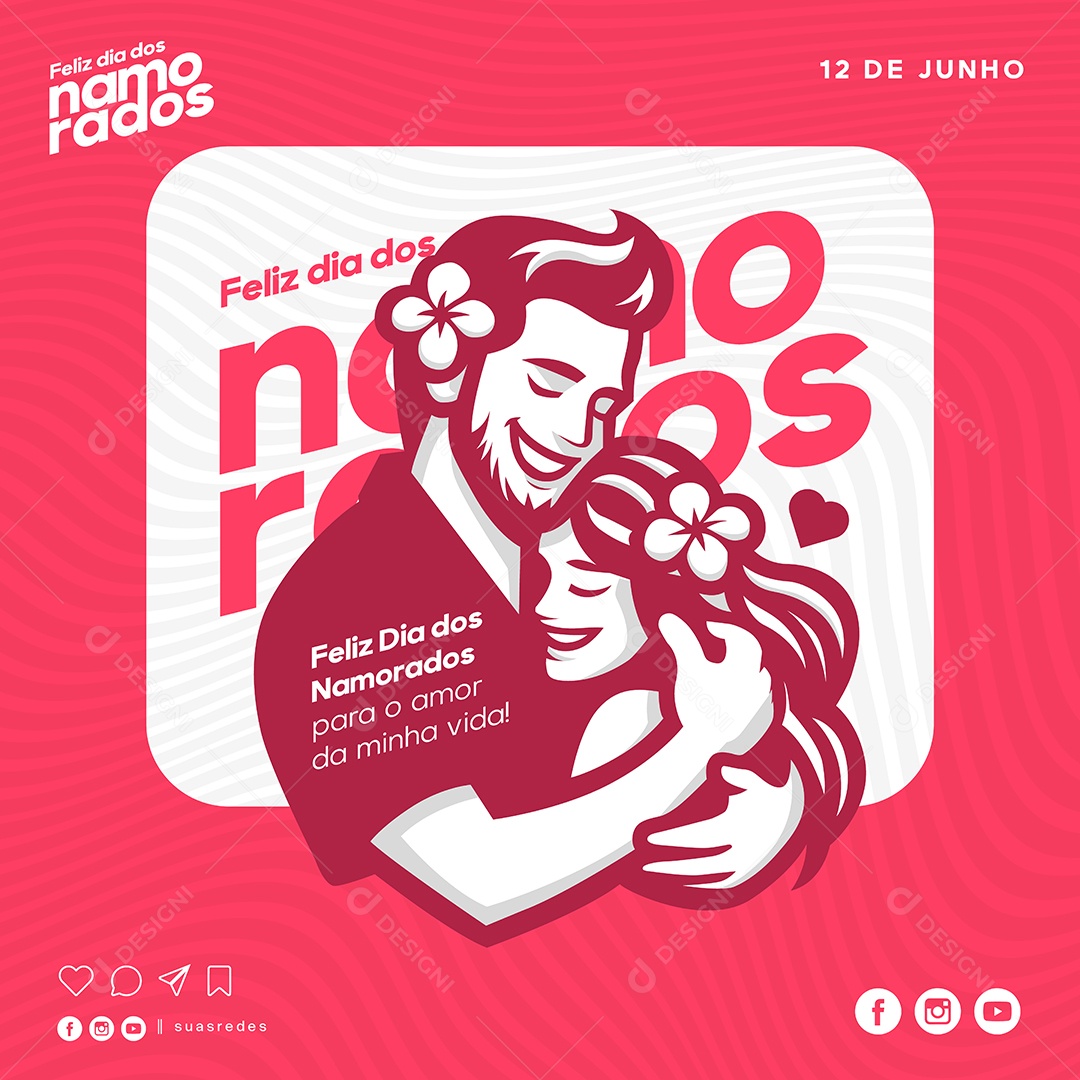 Social Media Feliz dia dos Namorados EPS Editável